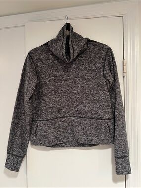 Lululemon Heathered Gray Funnel Neck Pullover Hoodie